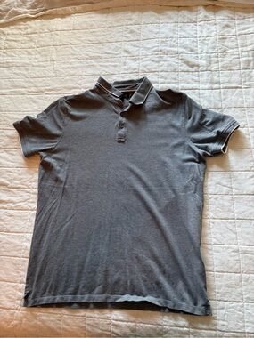 Banana Republic Men's Charcoal Polo with Contrast Trim